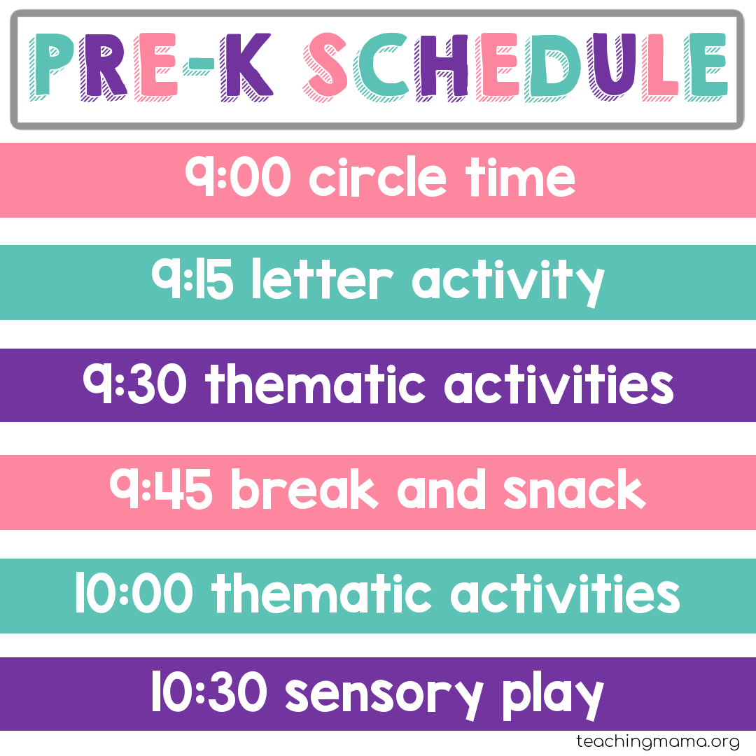 Sample Daily Schedule For Preschool Sample Daily Schedule For Preschool