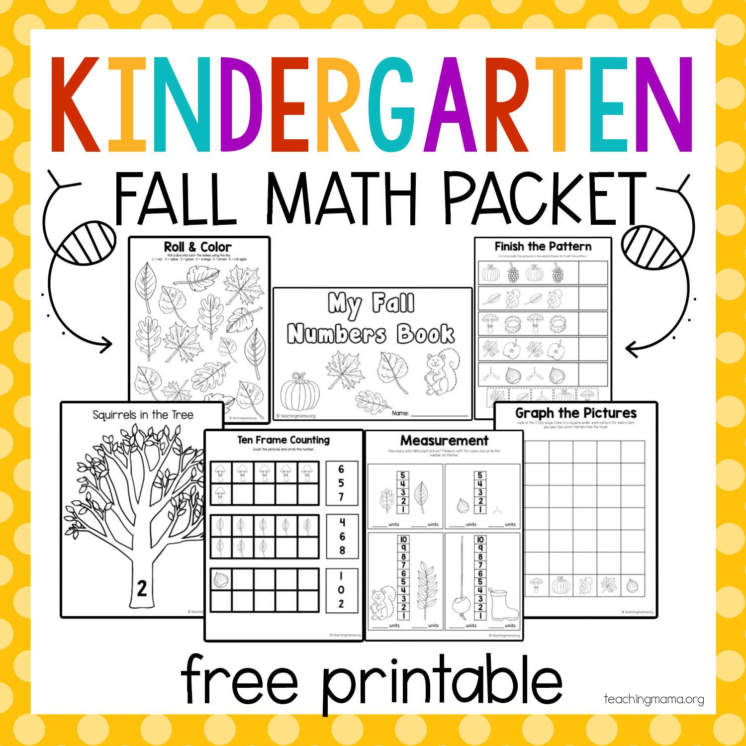 Kindergarten Math Packets Printable