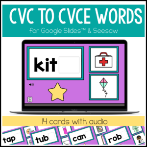 Digital CVC to CVCe Practice for Google Slides & Seesaw - Teaching Mama