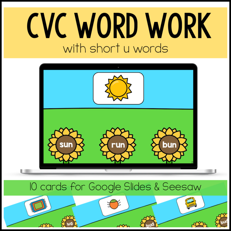 Digital Short U Words for Google Slides & Seesaw