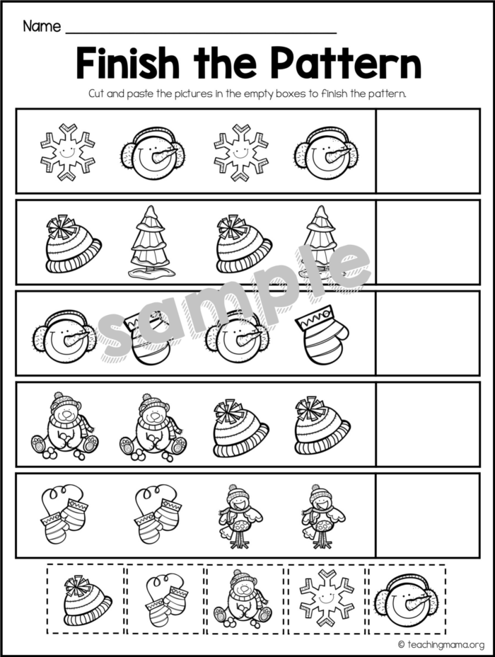 Kindergarten Winter Math Packet - Teaching Mama