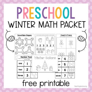 preschool winter math packet
