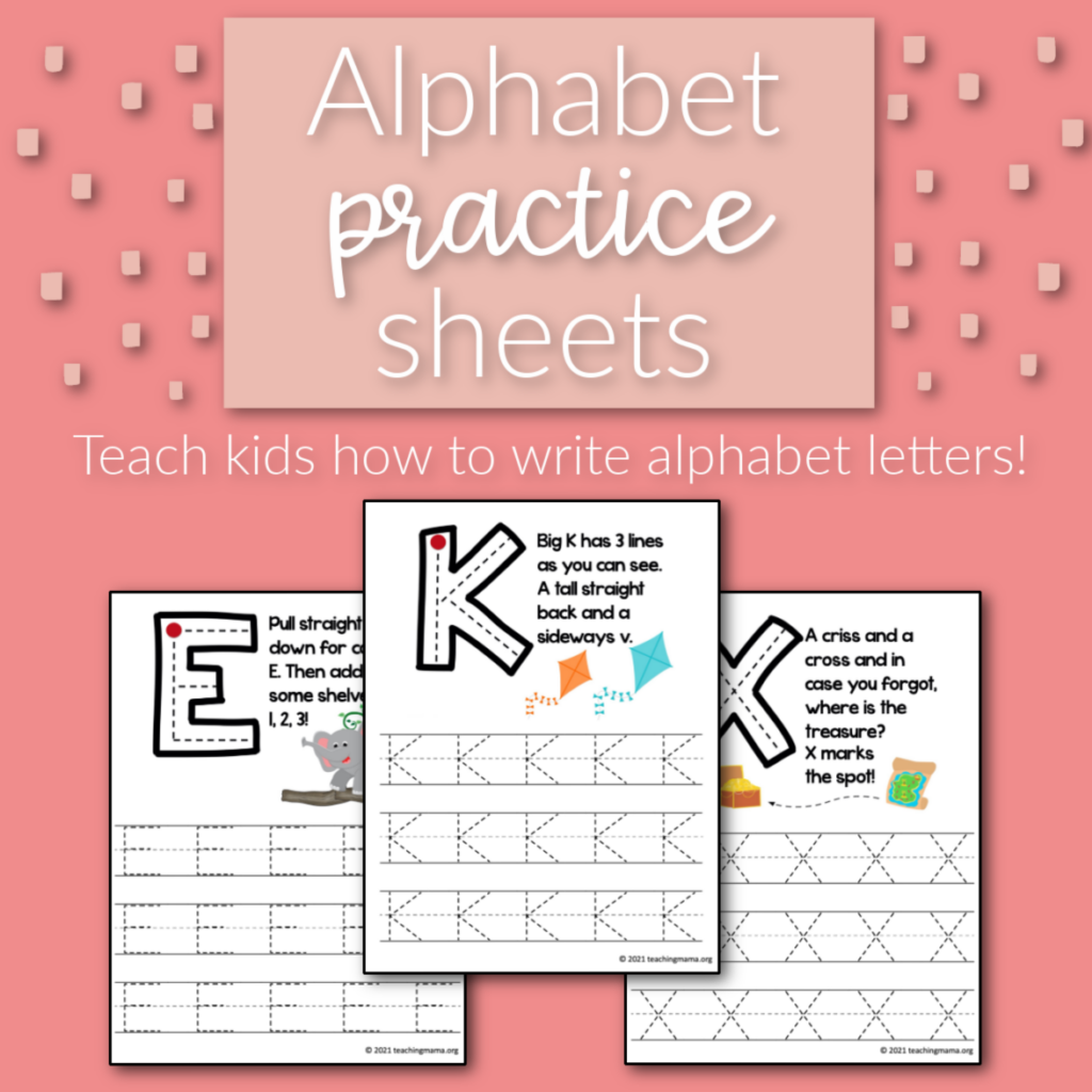 alphabet practice sheets