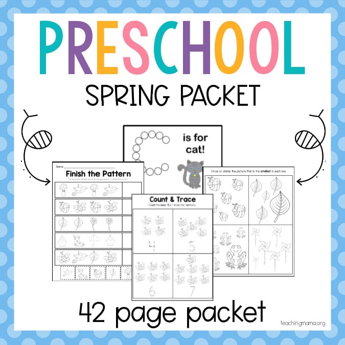 Spring Preschool Packet