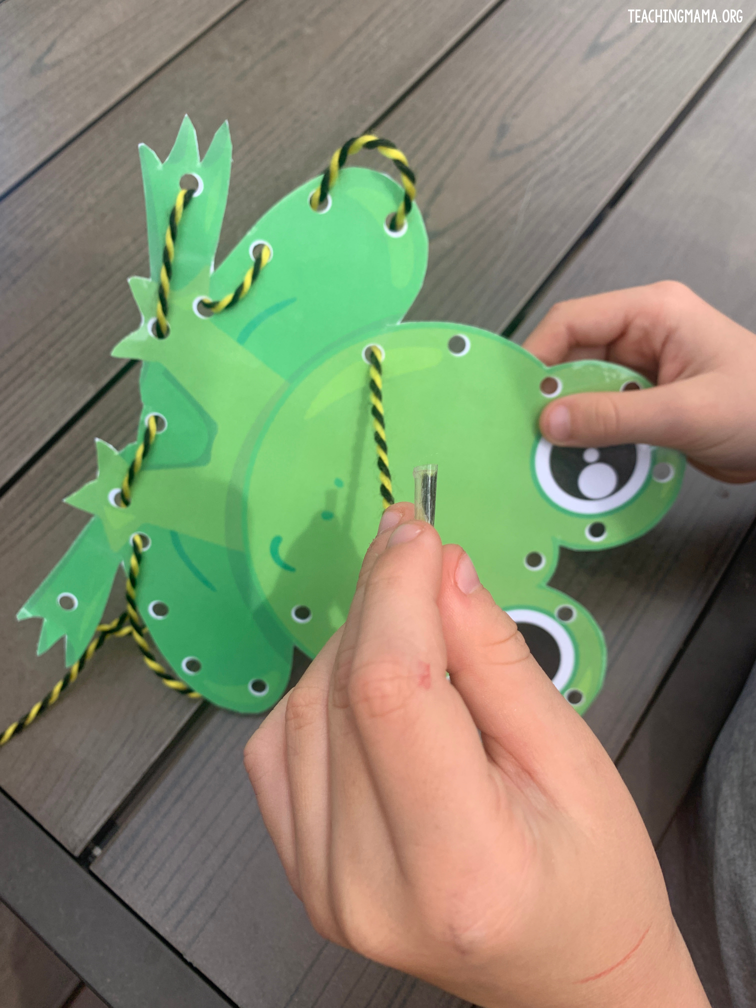 lacing frog card