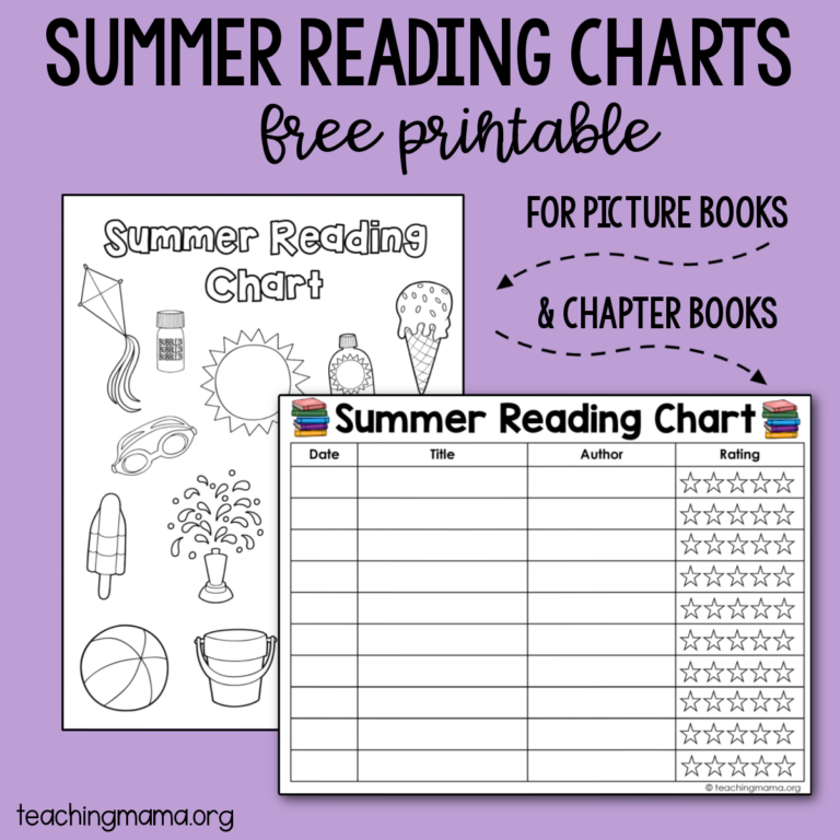 Free Summer Reading Charts