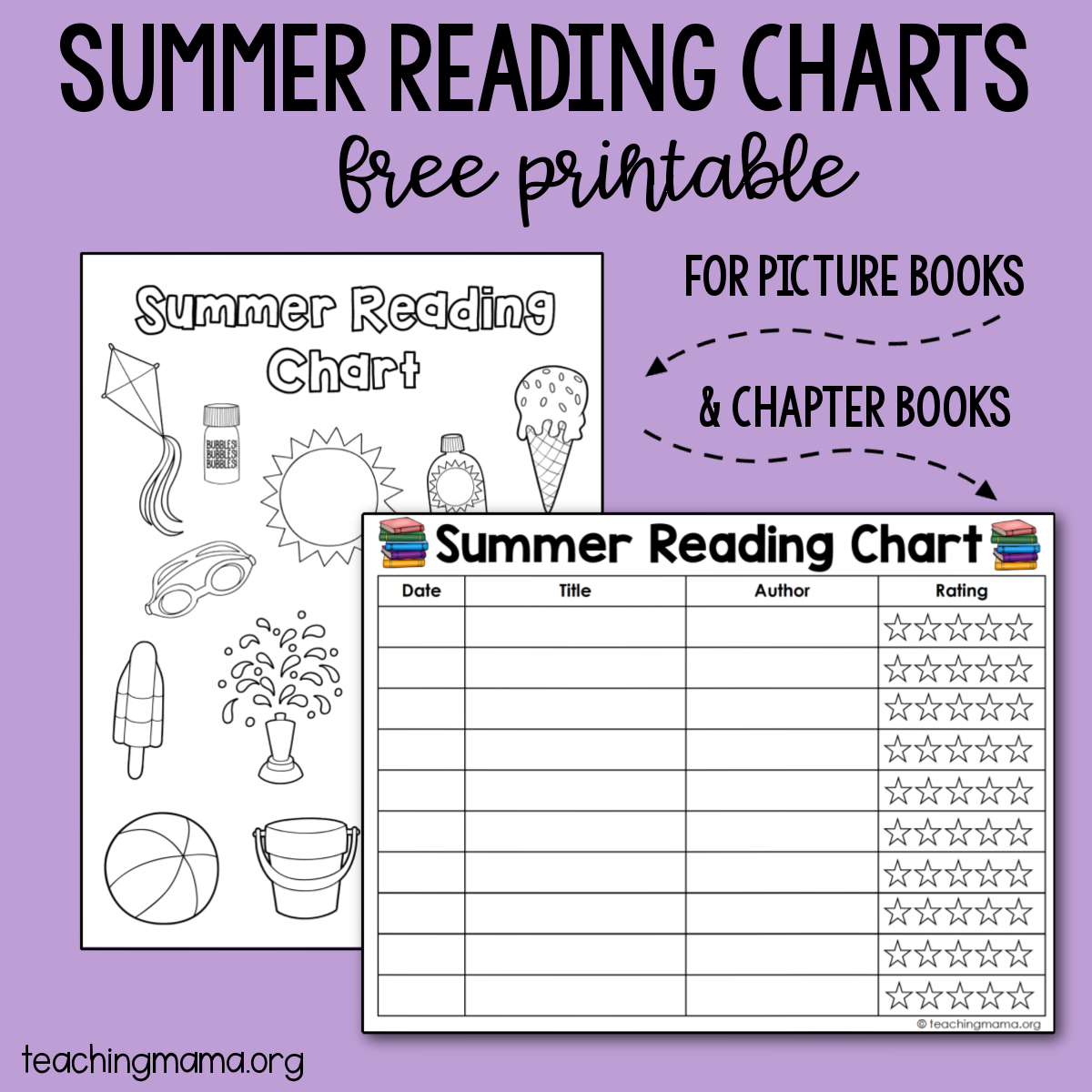 Summer Reading Challenge Chart Instant Download Printable Calendars