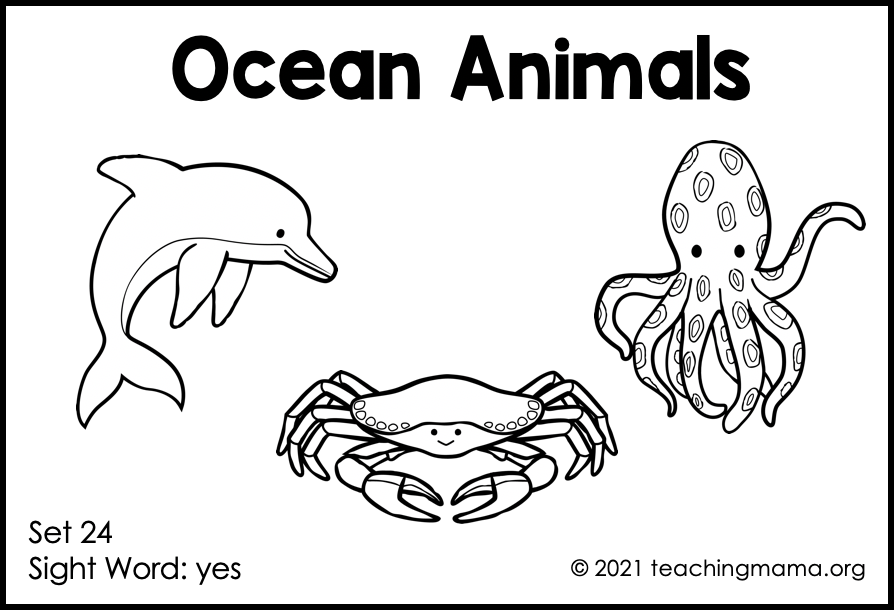ocean animals sight word book