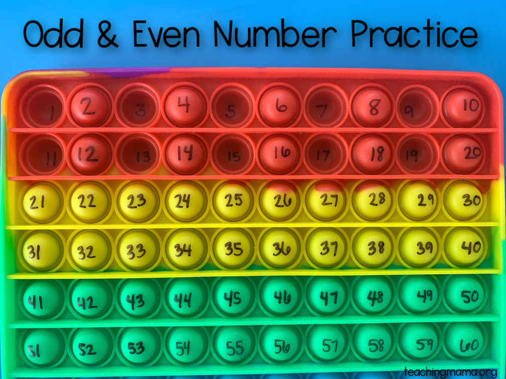 odd and even numbers with pop-it