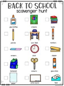 Back to School Scavenger Hunt - Teaching Mama