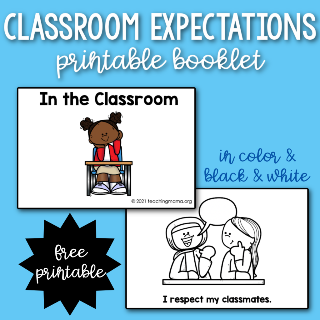 classroom expectations printable booklets