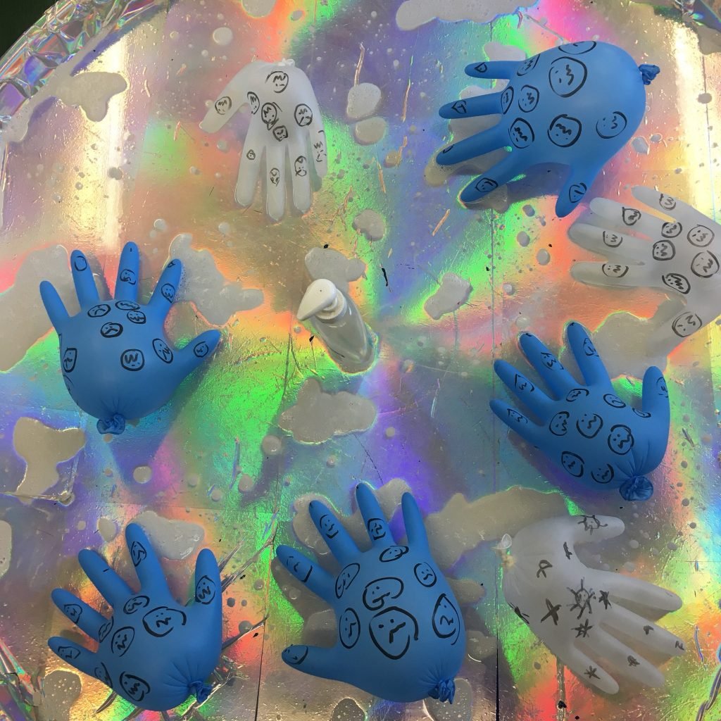 hand washing with balloons