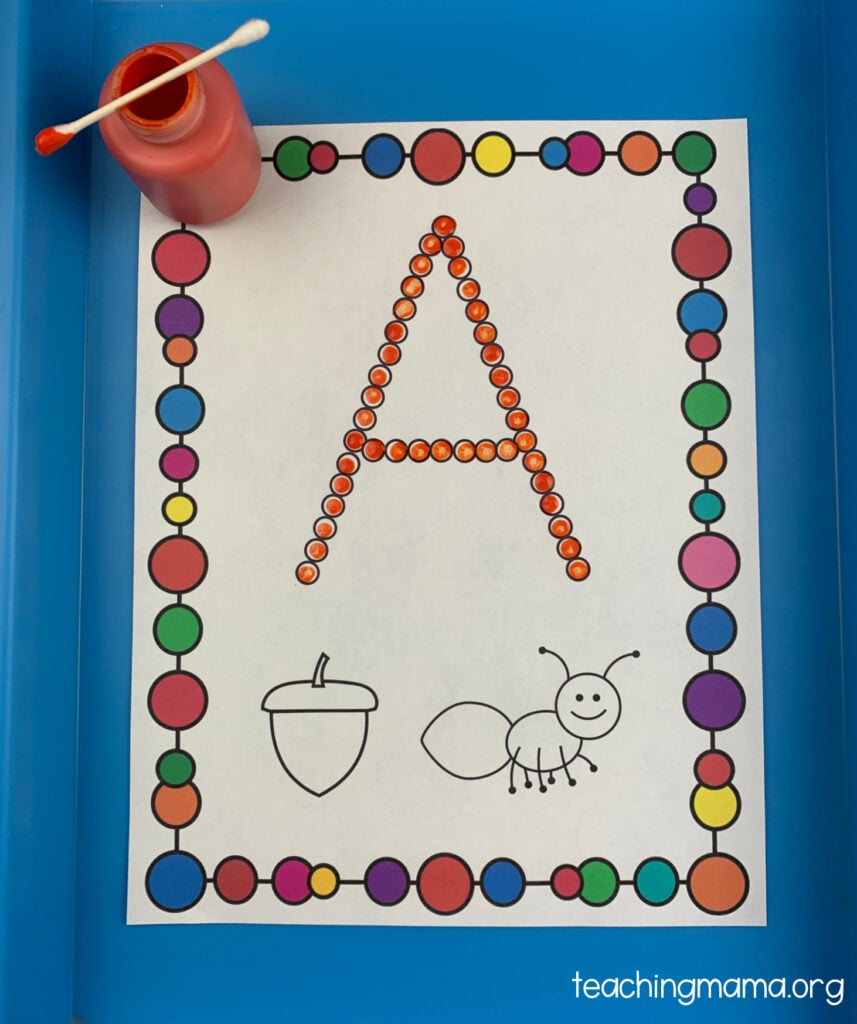 q tip painting for uppercase letters teaching mama