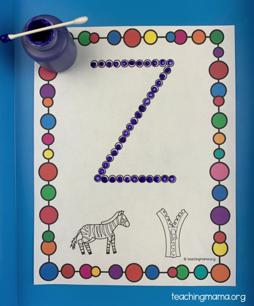 q tip painting for uppercase letters teaching mama