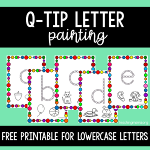 q-tip lowercase painting activity