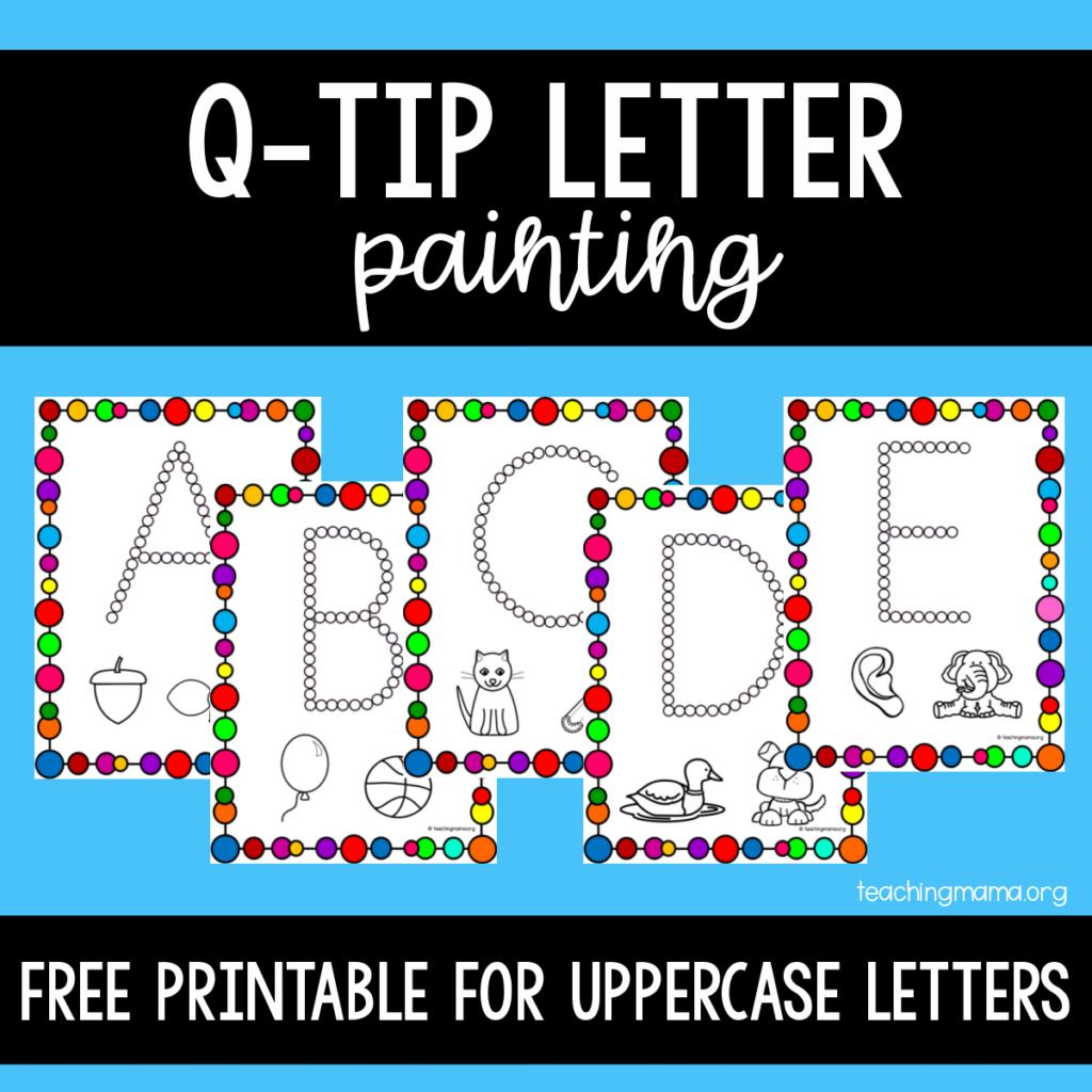 Q-Tip Letter Painting for Uppercase Letters