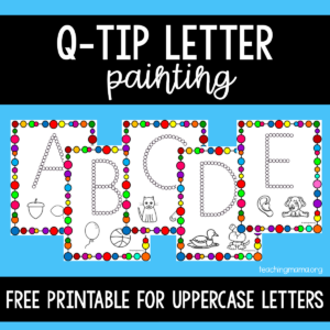Q-Tip Letter Painting for Uppercase Letters