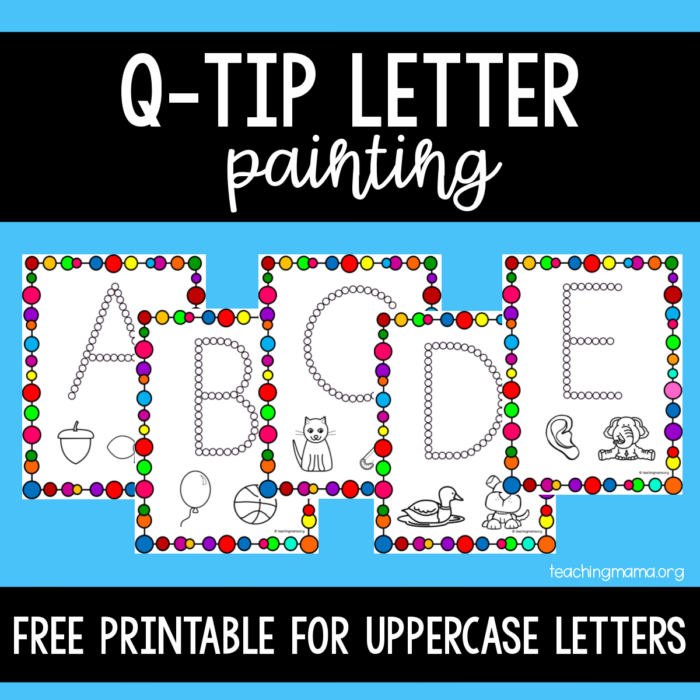 Q-Tip Painting for Uppercase Letters - Teaching Mama