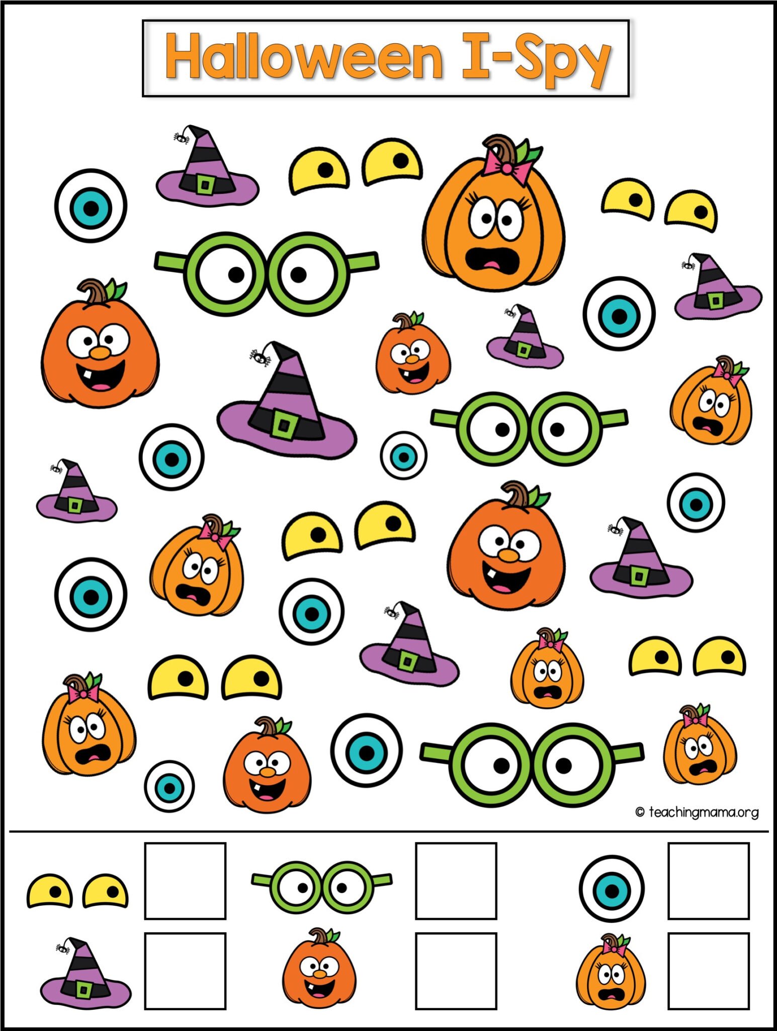 Halloween I-Spy Printable - Teaching Mama