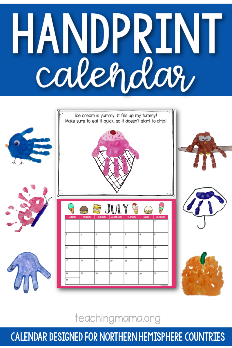 Handprint Calendar for Northern Hemisphere - Teaching Mama