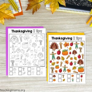 Thanksgiving I Spy - Free Printable