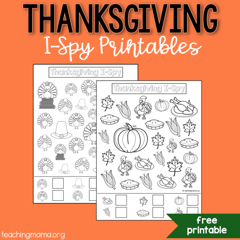 Thanksgiving I-Spy Printables