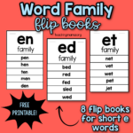 Short E Word Family Flip Books