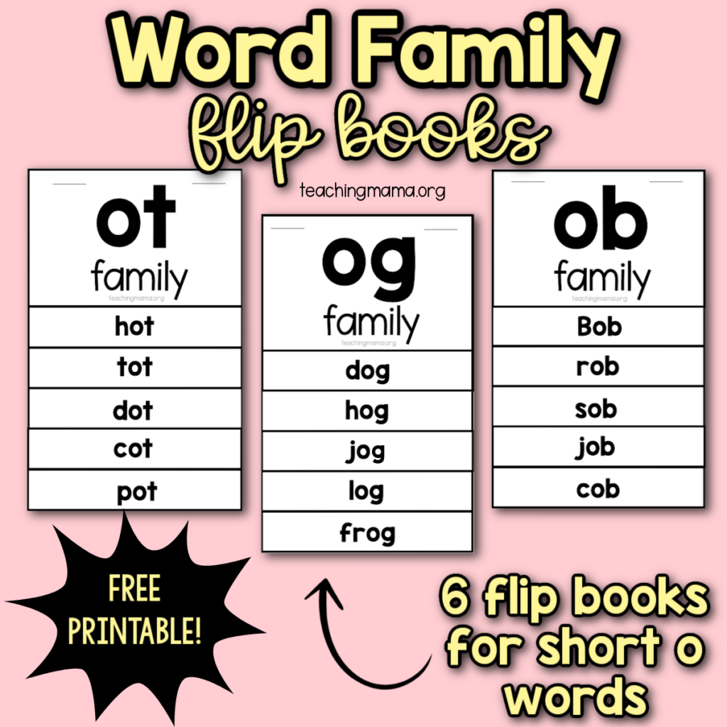 CVC Word Family Flip Books