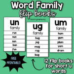 Short U Word Family Flip Books