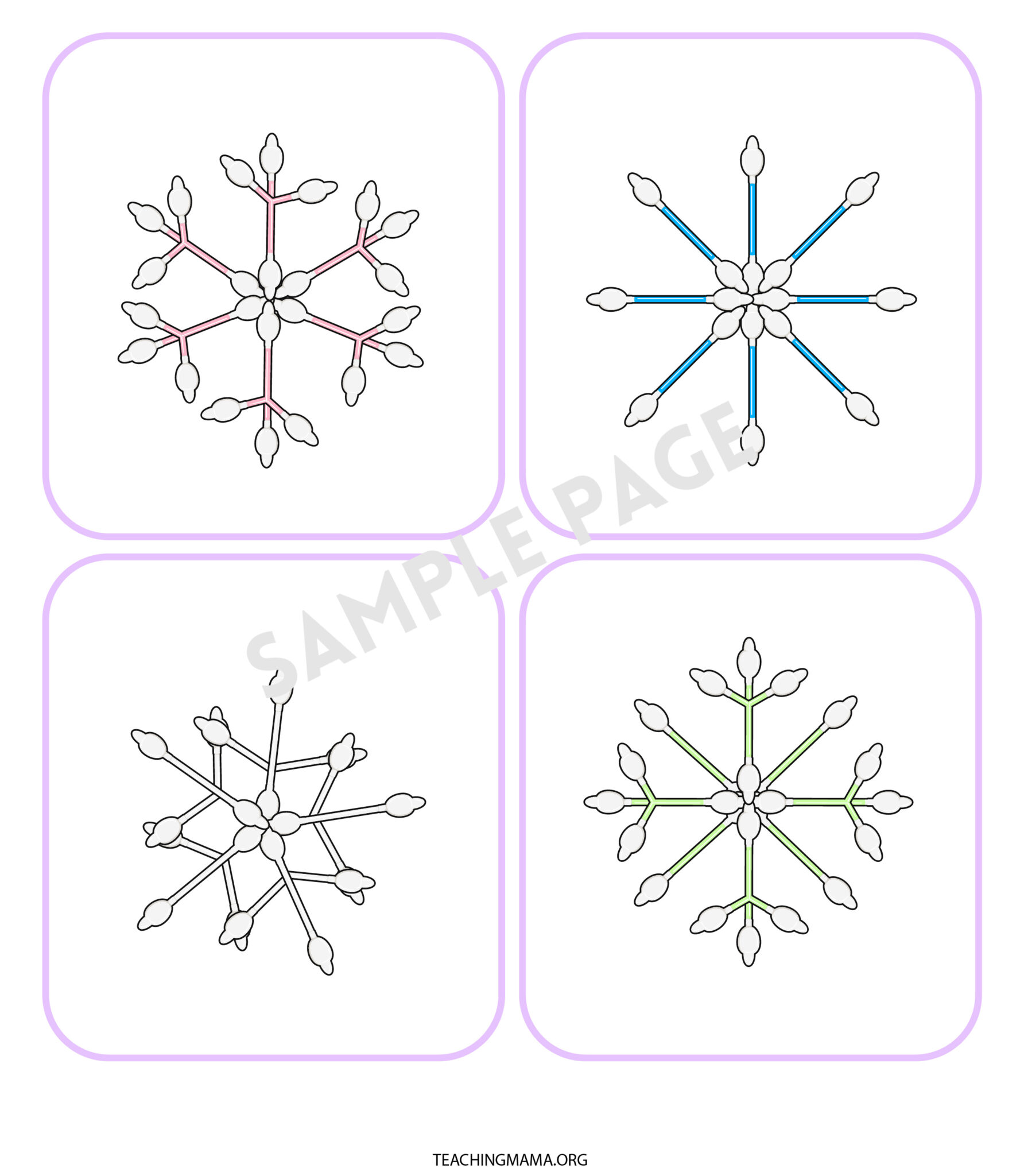 Q-Tip Snowflakes - STEM Activity - Teaching Mama