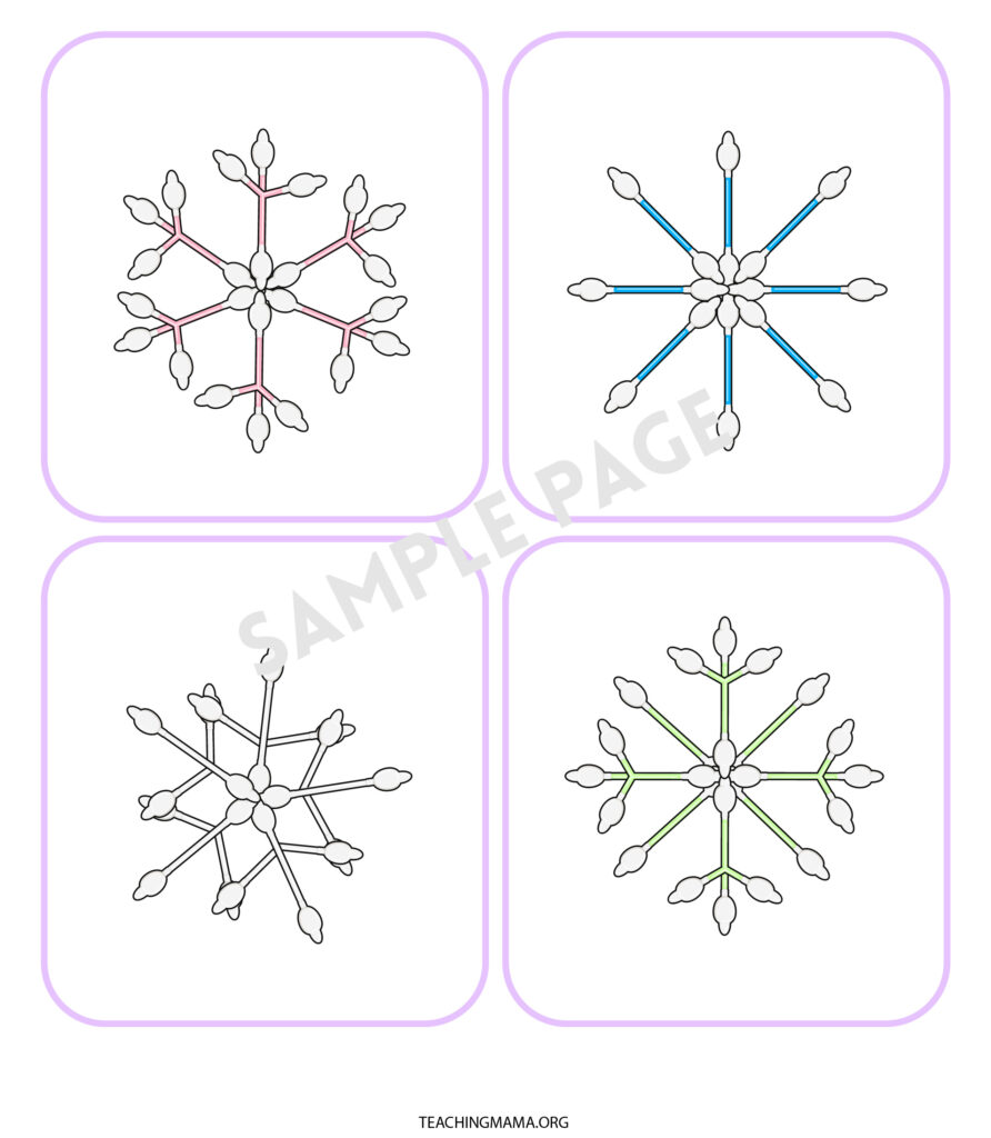Q-tip snowflake samples