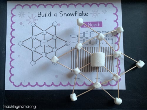 Snowflakes with Toothpicks and Marshmallows - Teaching Mama