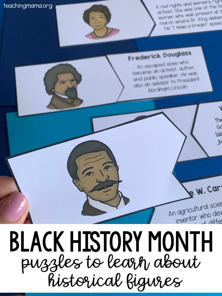 black history month - puzzles to learn about historical figures