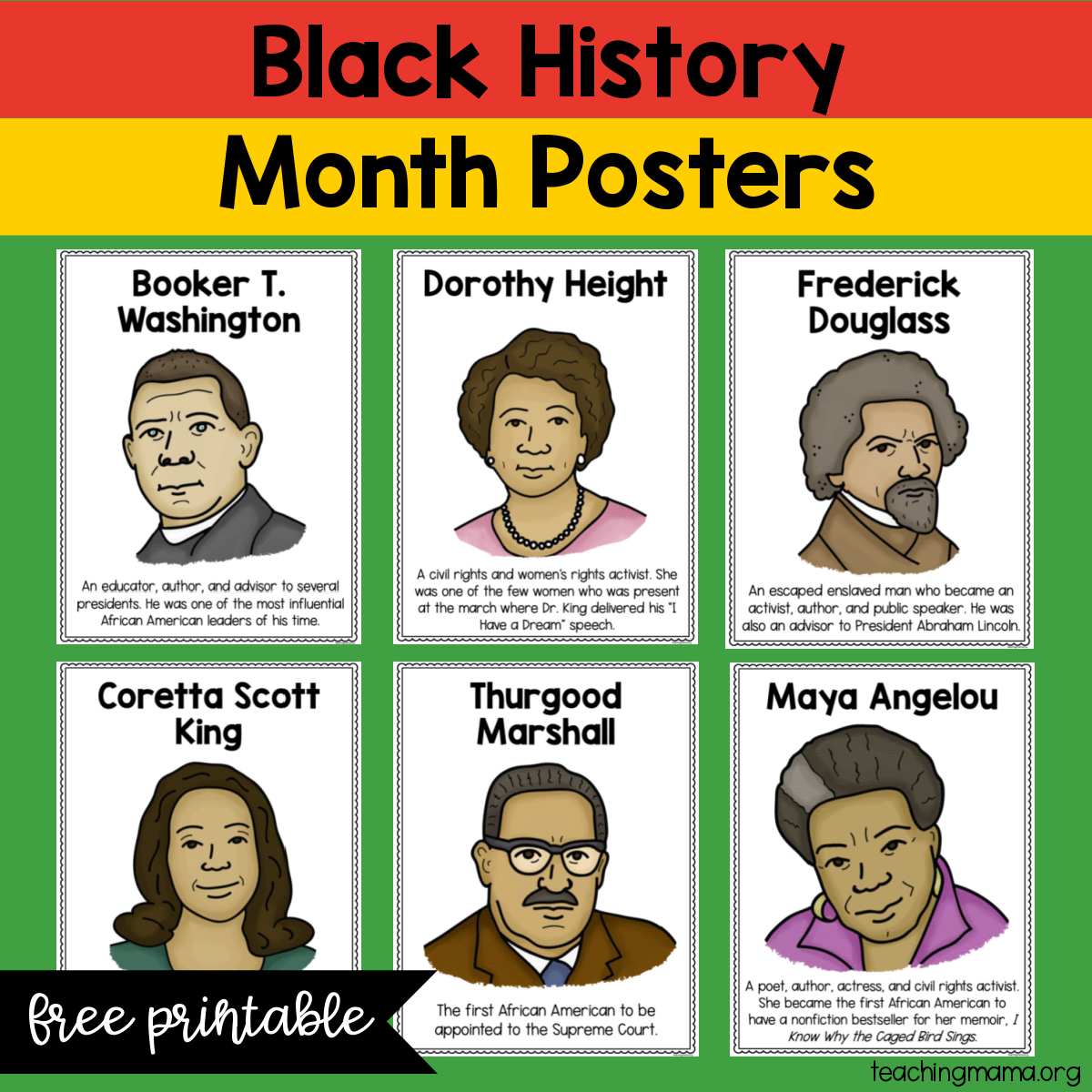 Black History Month Posters Free Printable Teaching Mama