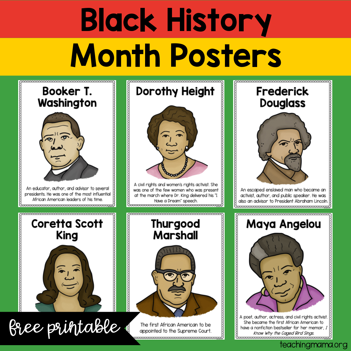 Black History Month Posters Printable