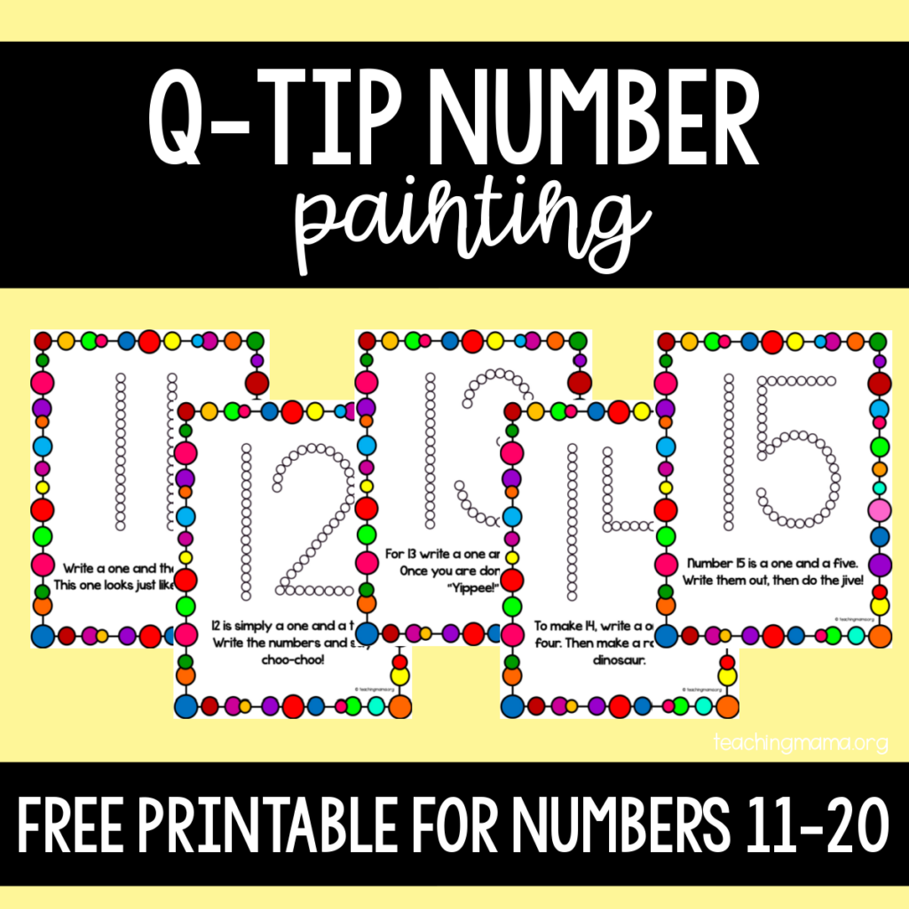 q tip painting for numbers 11 20 teaching mama