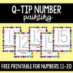 Q-Tip Painting for Numbers 11-20