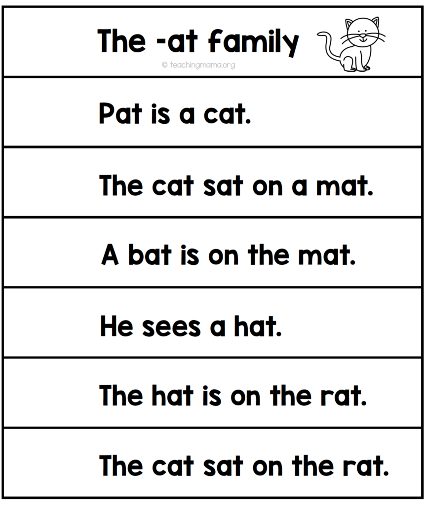 at word family sentences