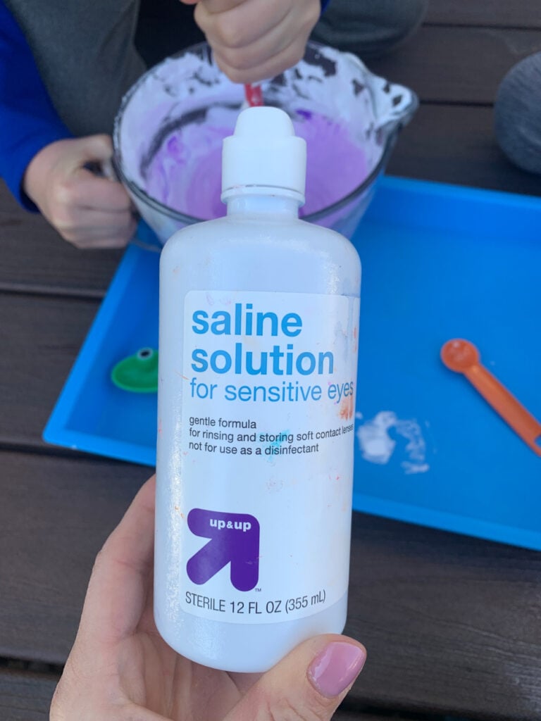 saline solution for fluffy slime