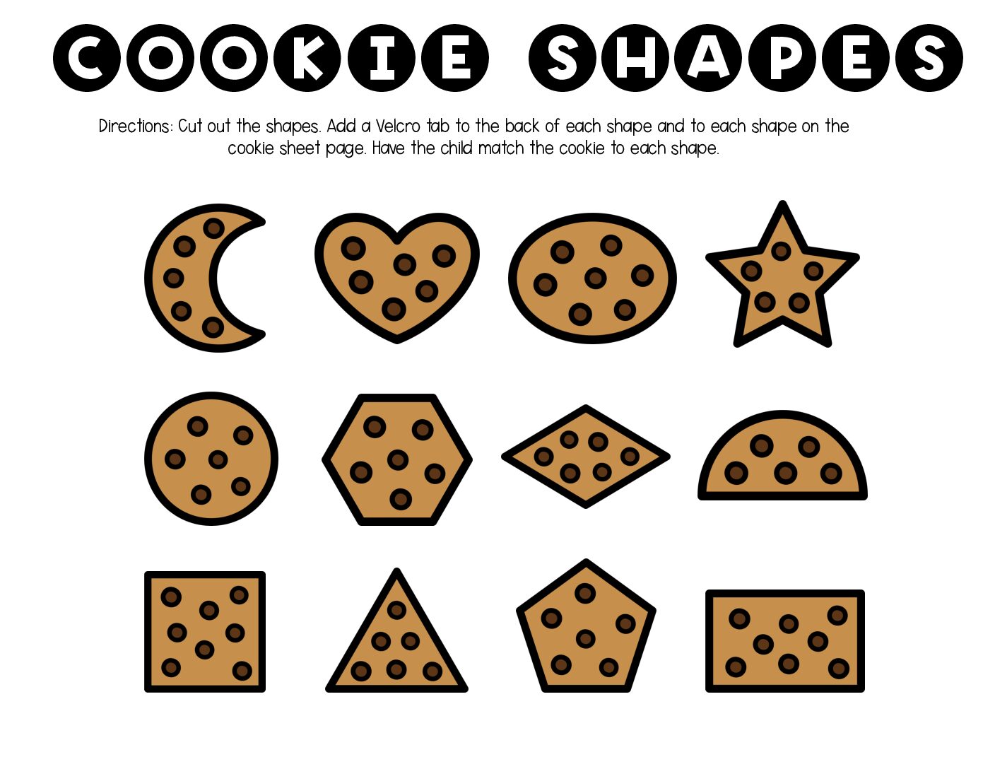 cookie shapes freebie Teaching Mama