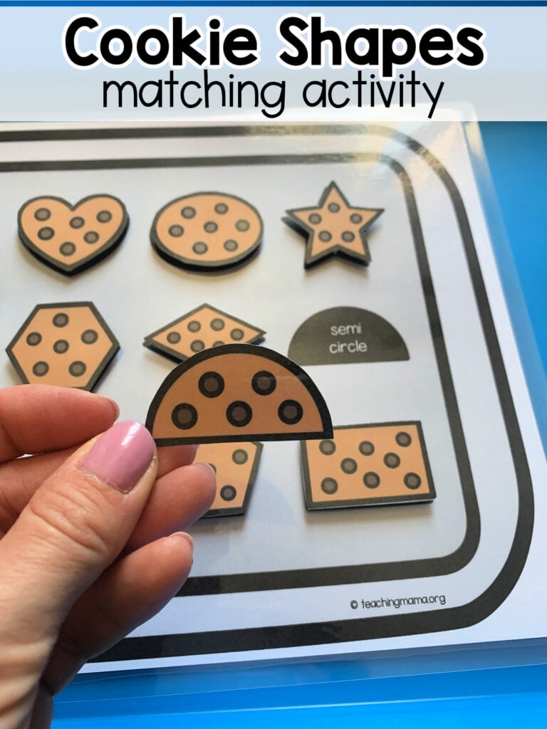 cookie shapes matching activity