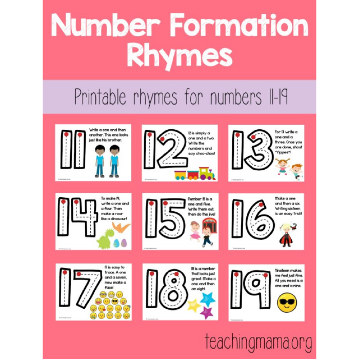 number formation rhymes square (1) Teaching Mama