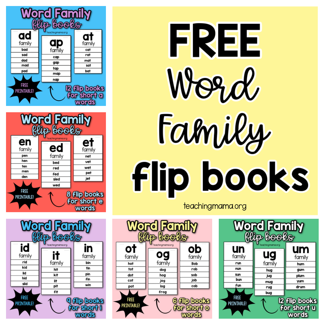 word-family-flip-books-printable