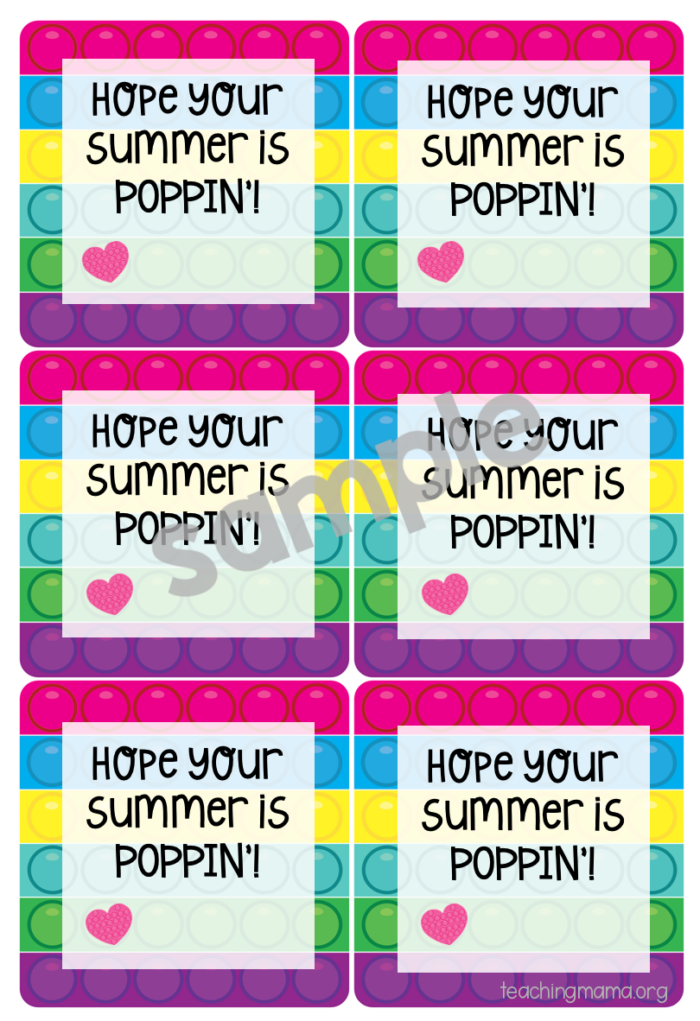 Poppin' Summer Gift Tag - Teaching Mama