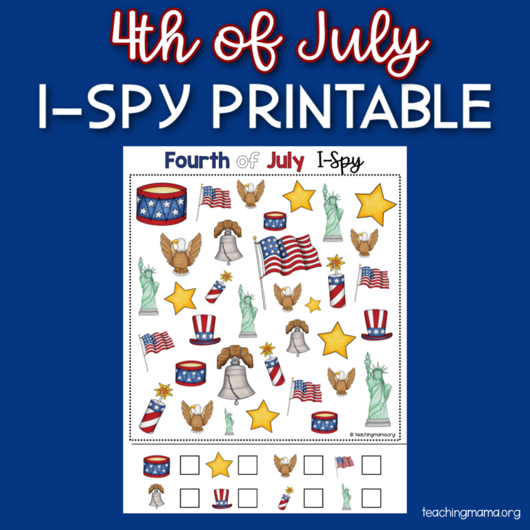 4th of July I-Spy Printable