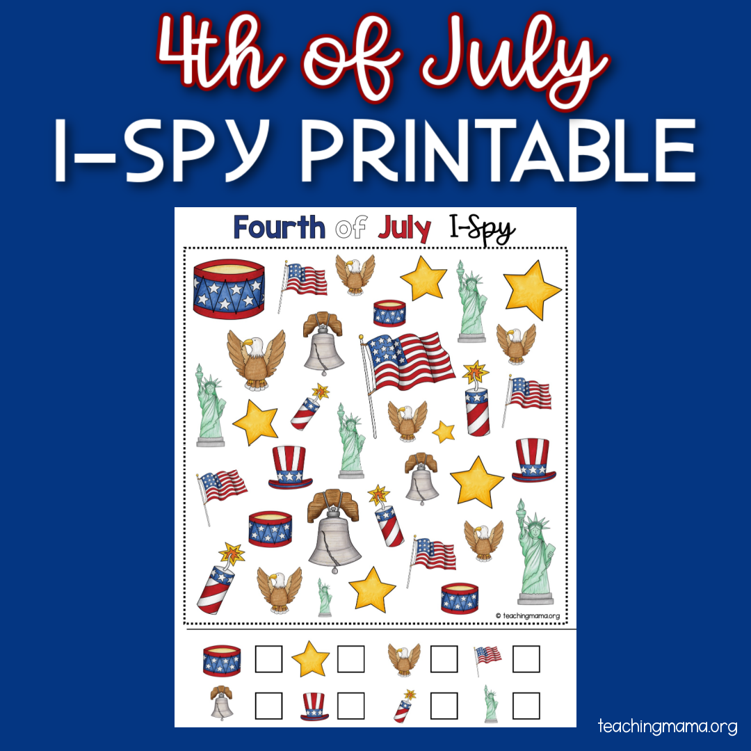 4th of July I-Spy Printable - Teaching Mama