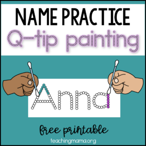 Name Practice Q-tip Painting