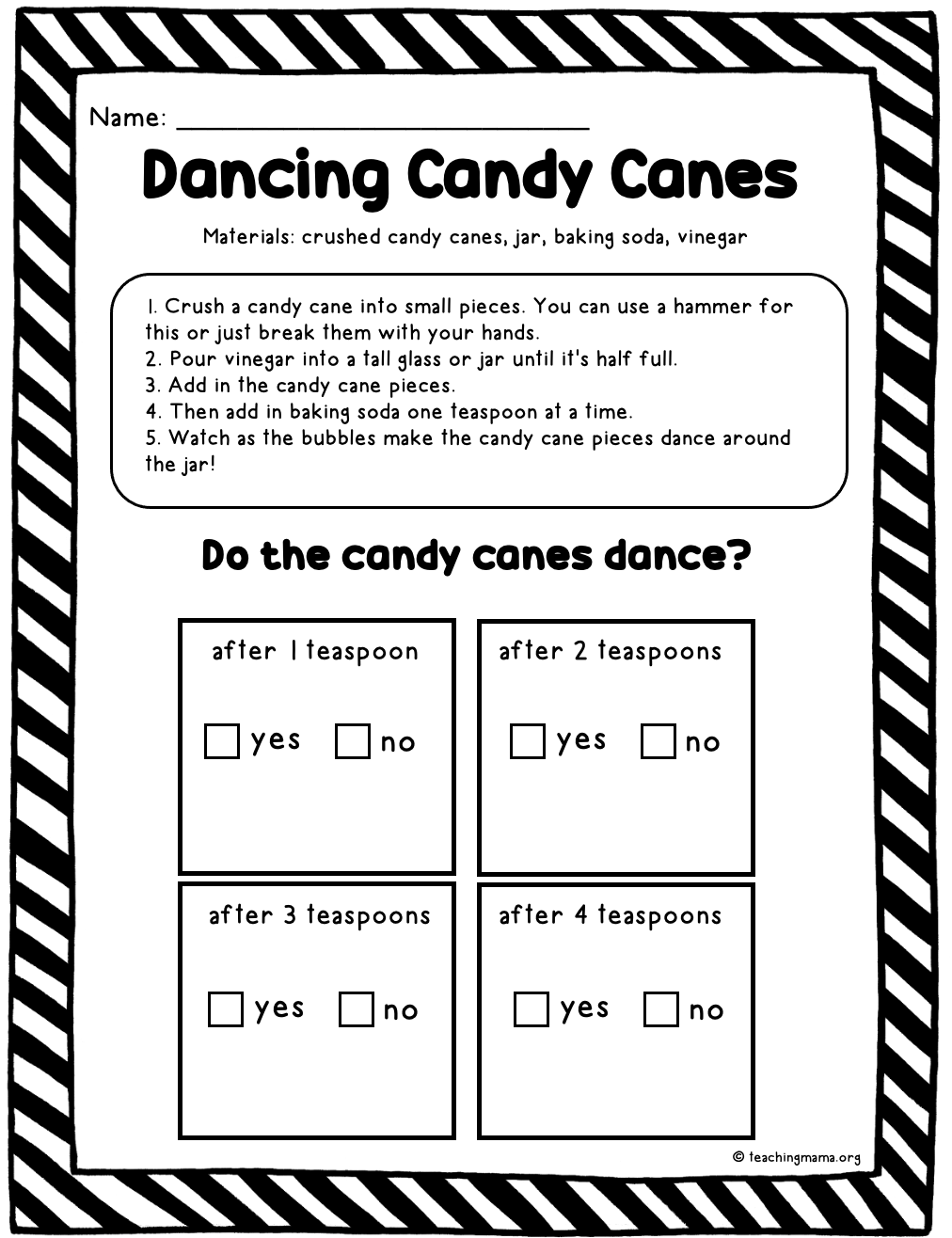 dancing candy canes activity