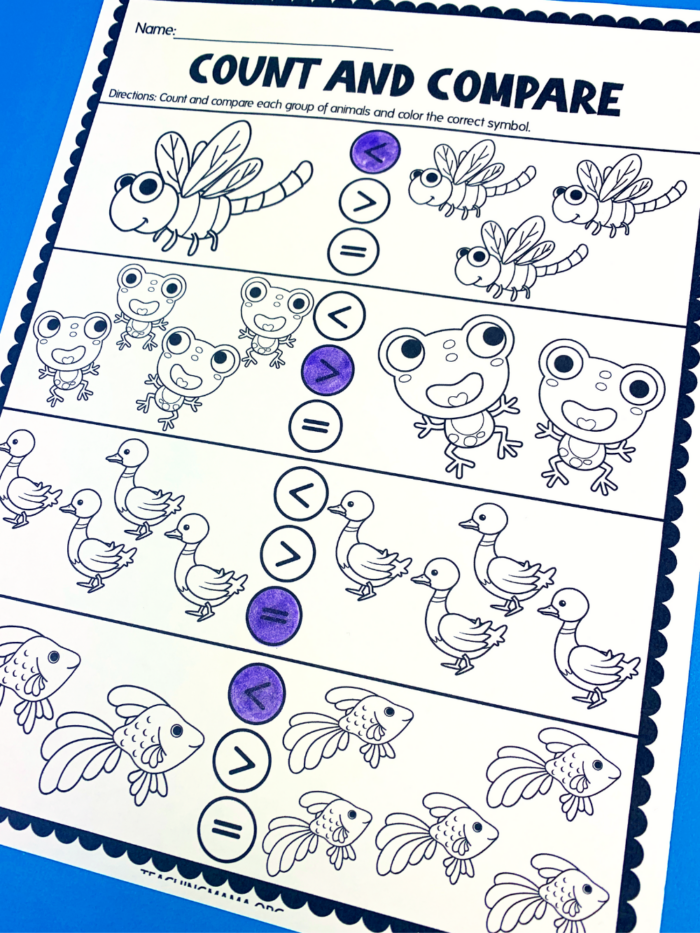 Comparing Numbers Printable - Teaching Mama