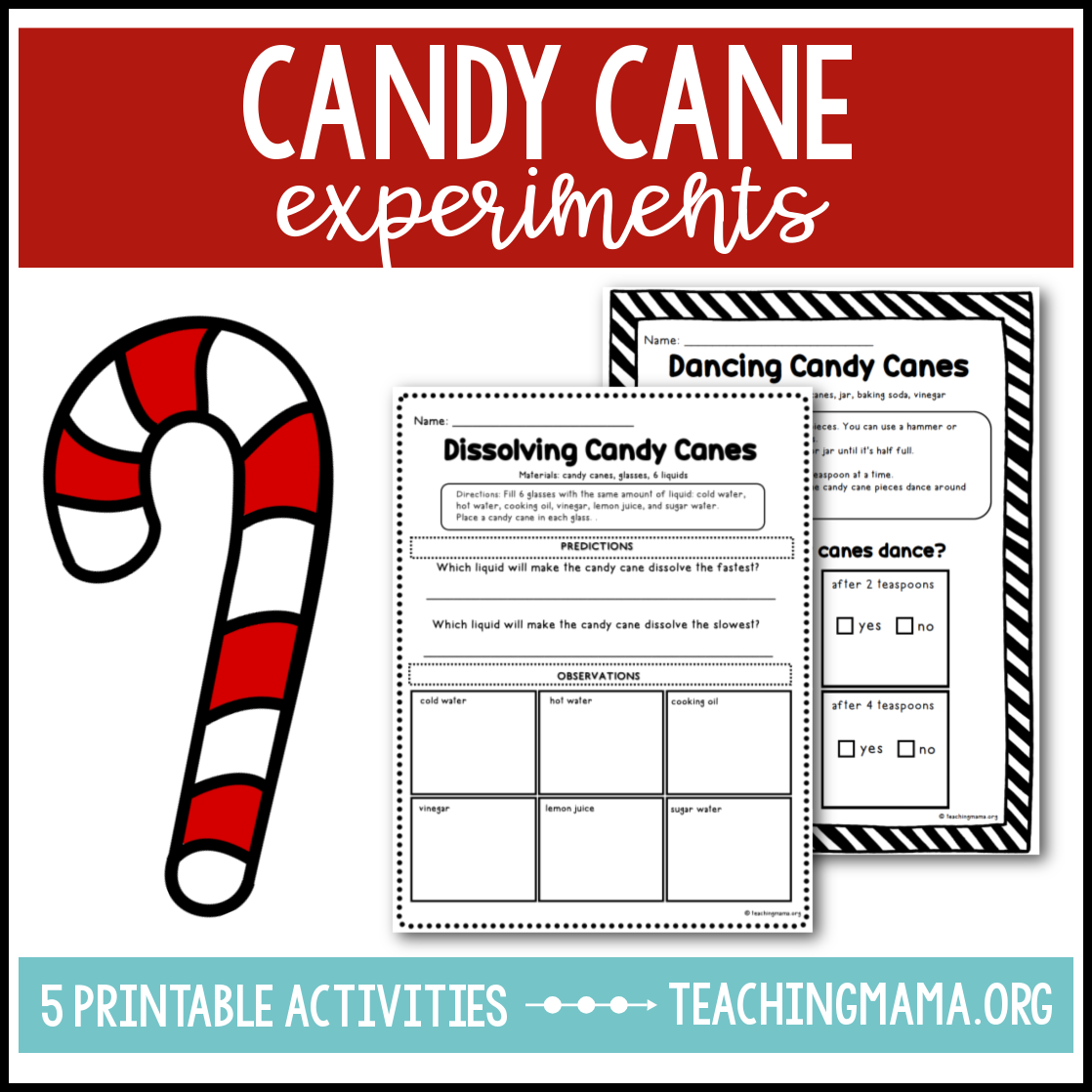 5 candy cane experiments with a free printable